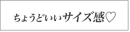 ちょうどいいサイズ感♡
